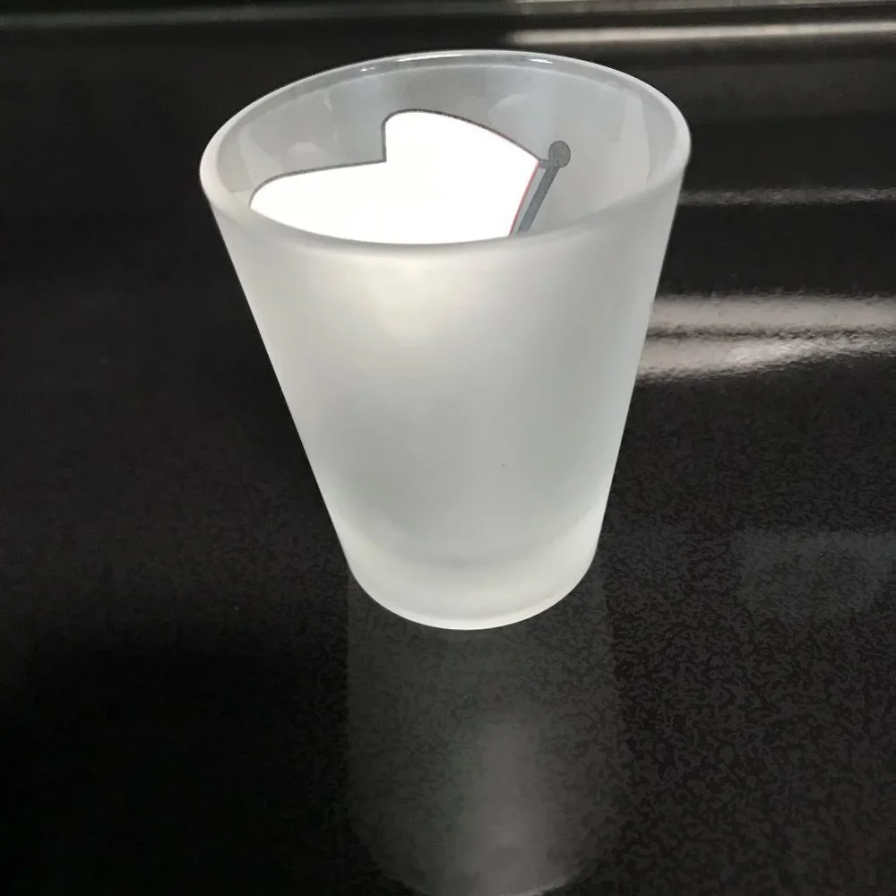 Canada flag frosted shot glass
